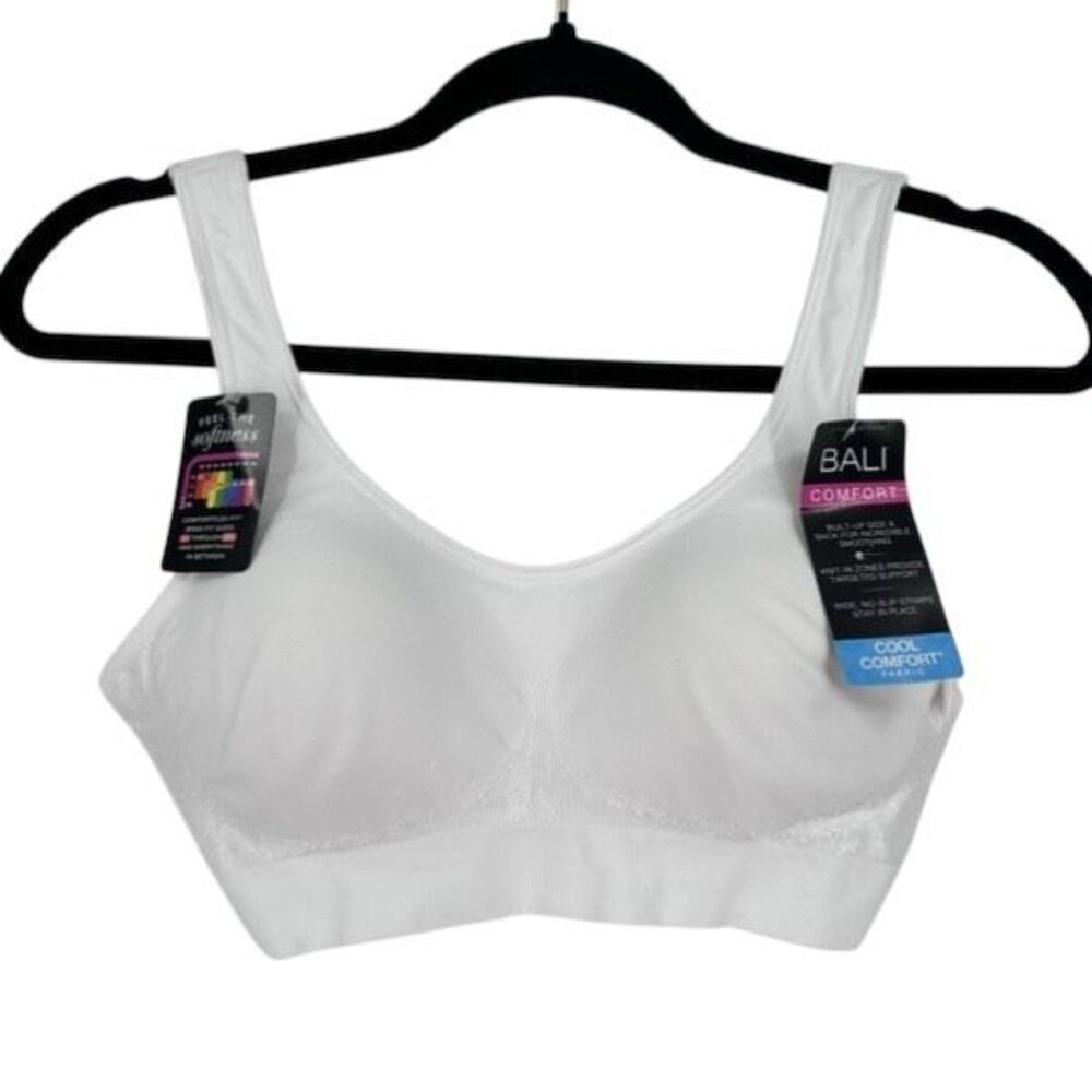 NWT Bali Comfort Comfortflex Fit Seamless Shaping Wireless Bra Medium White‎